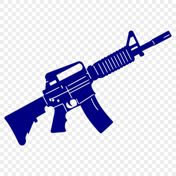 A high-resolution vector illustration of a rifle, suitable for graphic design and printing.