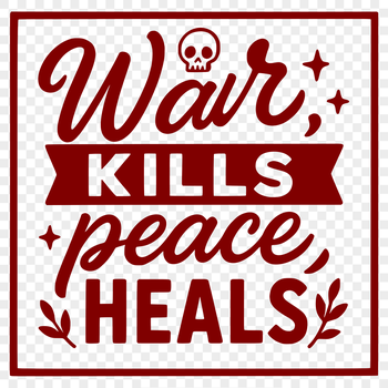 A collection of inspirational quotes promoting anti-war sentiments in a clean and minimalist vector design.
