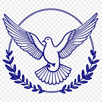 A simple illustration of a white dove with outstretched wings, suitable for various designs and artwork.