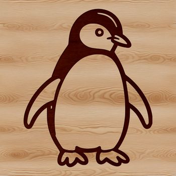 A simple line drawing of a cute penguin, suitable for use in digital designs and crafts.