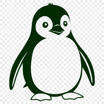 A stylized design of a penguin created using scalable vector graphics.