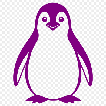 A simplified illustration of a penguin in its natural habitat.
