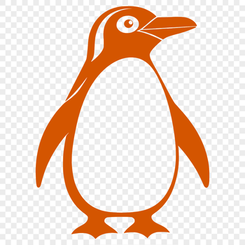 A simple illustration of a penguin, a flightless bird native to Antarctica.