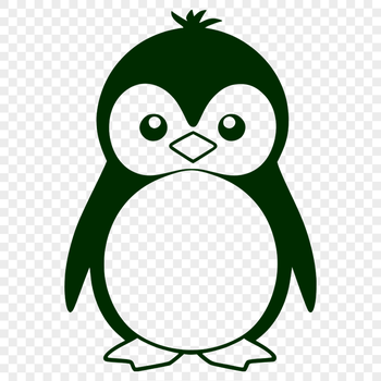 A simple illustration of an Antarctic penguin standing on ice.