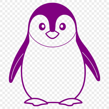 An illustration of a penguin standing on the ice.