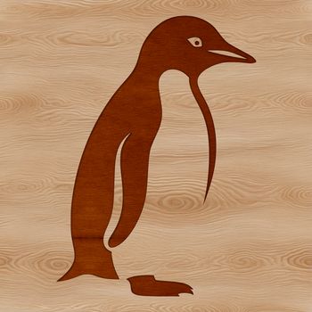 A group of penguins waddling on the Antarctic ice shelf.