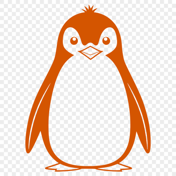 A penguin silhouette made from vector shapes in an SVG format.