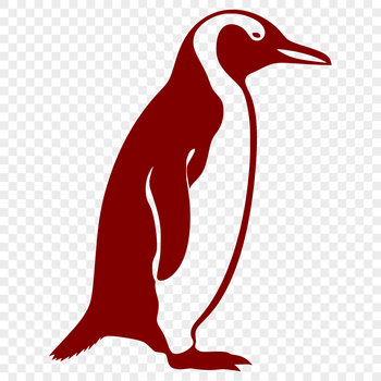 A simple illustration of a penguin in its natural environment.