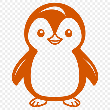 A simple line drawing of a penguin in full-body pose, suitable for vector art designs.