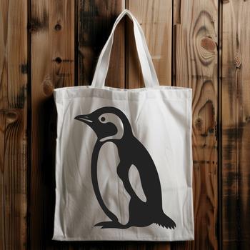 A stylized illustration of a penguin in full body view, suitable for various digital designs.