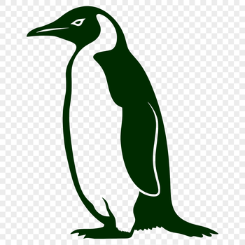 A detailed illustration of a penguin's full body, showcasing its distinctive tuxedo-like feathers and waddling stance.