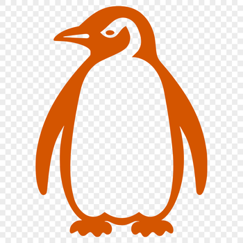 A simple line drawing illustration of a penguin in full body view.