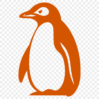 A full-body illustration of a penguin, suitable for vector design projects.