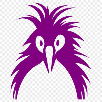 A simple outline illustration of a penguin's head.