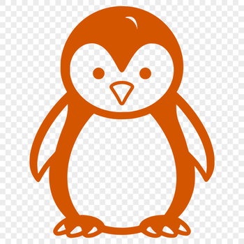 A simple line drawing of a full body penguin, depicted as a sea creature.