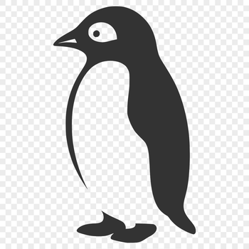 A simple illustration of a penguin in full body pose, created as a vector graphic.