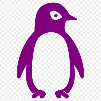 A penguin standing on the icy shore, fully illustrated in a detailed vector format.