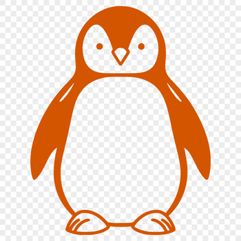 A full-body illustration of a cute penguin waddling on its feet.