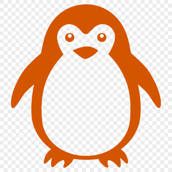 A simple line drawing of a penguin in full body view.