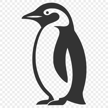 A vector illustration of a penguin in full body view, suitable for digital design and crafting projects.