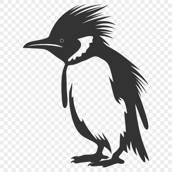 A high-quality illustration of a full-body penguin in a neutral color scheme.