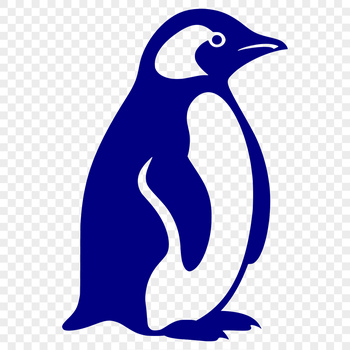 A simple illustration of a penguin in full body view, suitable for vector graphics and digital designs.