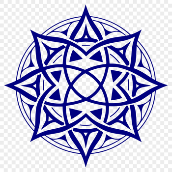 A detailed illustration of a witchcraft symbol, featuring a gothic-inspired pentagram design.