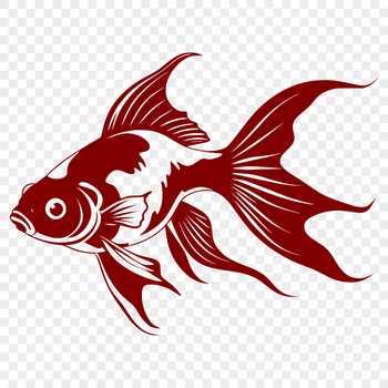 A simple illustration of a goldfish in various poses to be used as clip art.