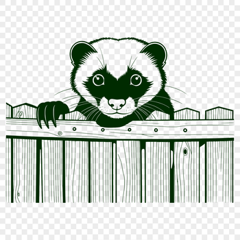 A small mammal peeking out from behind an object, illustration style.
