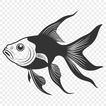 A colorful illustration of a common pet fish, often kept in small bowls or aquariums.