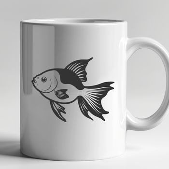 A stylized illustration of a goldfish, created as a digital vector graphic.