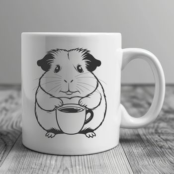 A cute illustration of a guinea pig in a friendly pose.