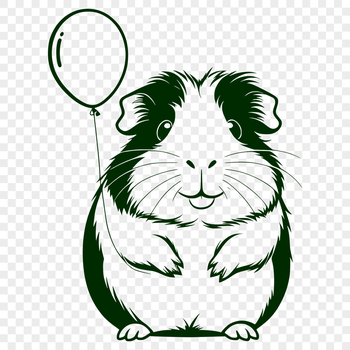 A cute illustration of a Guinea Pig sitting on its hind legs.