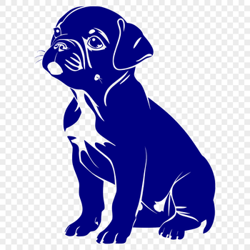 A simple illustration of a seated Boxer dog in full-body view, suitable for digital crafting and design projects.