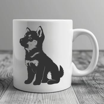 A full-body illustration of a Shiba Inu sitting on its haunches, suitable for digital crafting projects.