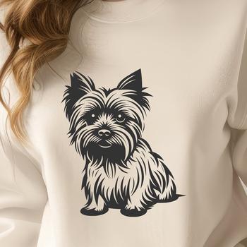 Artistic Sitting Yorkshire Terrier Printable Image