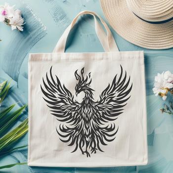 Vector design of a phoenix creature suitable for commercial and personal projects.