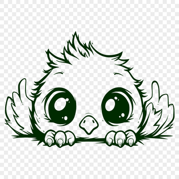 A mythical creature with a distinctive head shape peeking out from behind a symbol, designed as an SVG vector image.