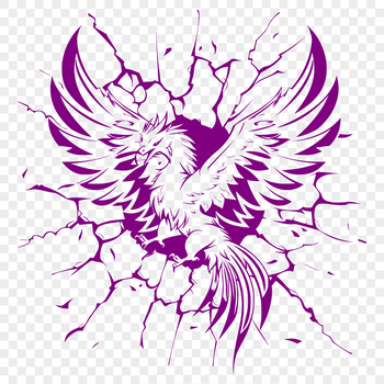 Mythical creature, full body Phoenix vector art design.
