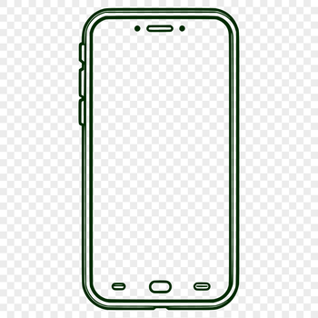 A digital representation of a mobile phone with various design elements integrated into its vector graphics.