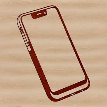 A high-resolution digital illustration of a modern cell phone with sleek design.