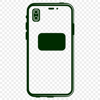 A detailed illustration of a modern smartphone with sleek design and features.