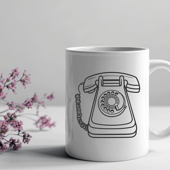 A simple illustration of a telephone, designed as vector art for various digital applications.