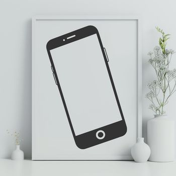 A high-resolution illustration of a modern smartphone with detailed design elements.