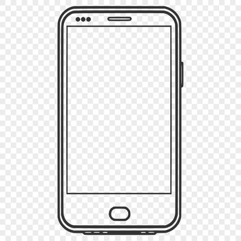 Detailed digital drawing of a smartphone in a minimalist style.