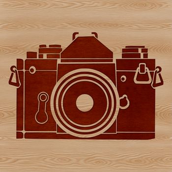 An illustration of a camera with technical components.