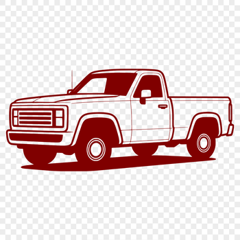 Illustrative rendering of a pickup truck in vector format