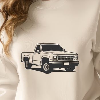 Vector illustration of a pickup truck in various dimensions.