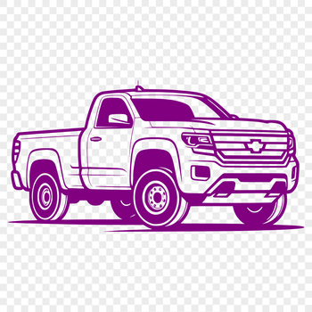 A digital illustration of a pickup truck, suitable for vector graphics and cutting machine designs.