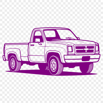 A detailed illustration of a pickup truck in a vector design style, suitable for commercial and personal use.